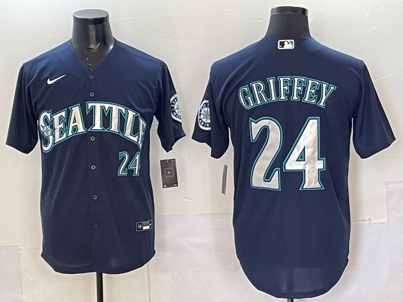 Men 2025 Seattle Mariners #24 Griffey blue Nike MLB Jersey style 062